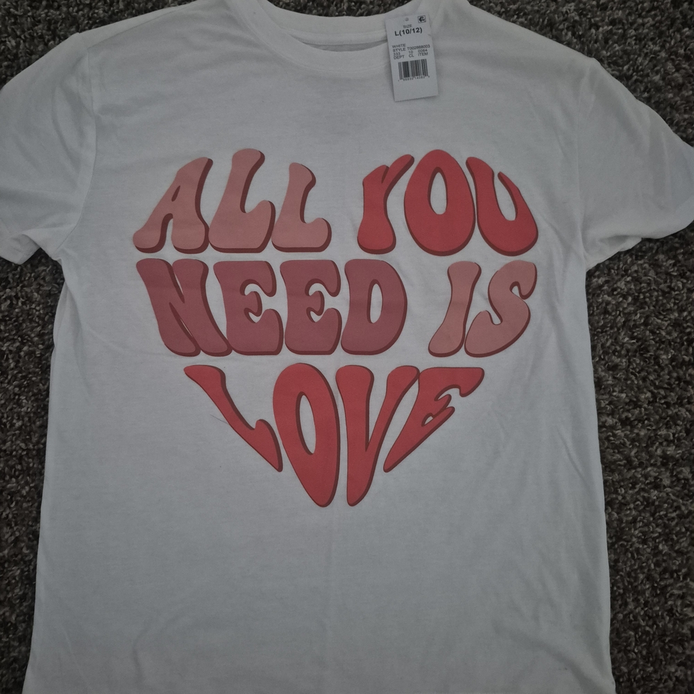 The Beatles White and Pink Retro Short Sleeve Tee